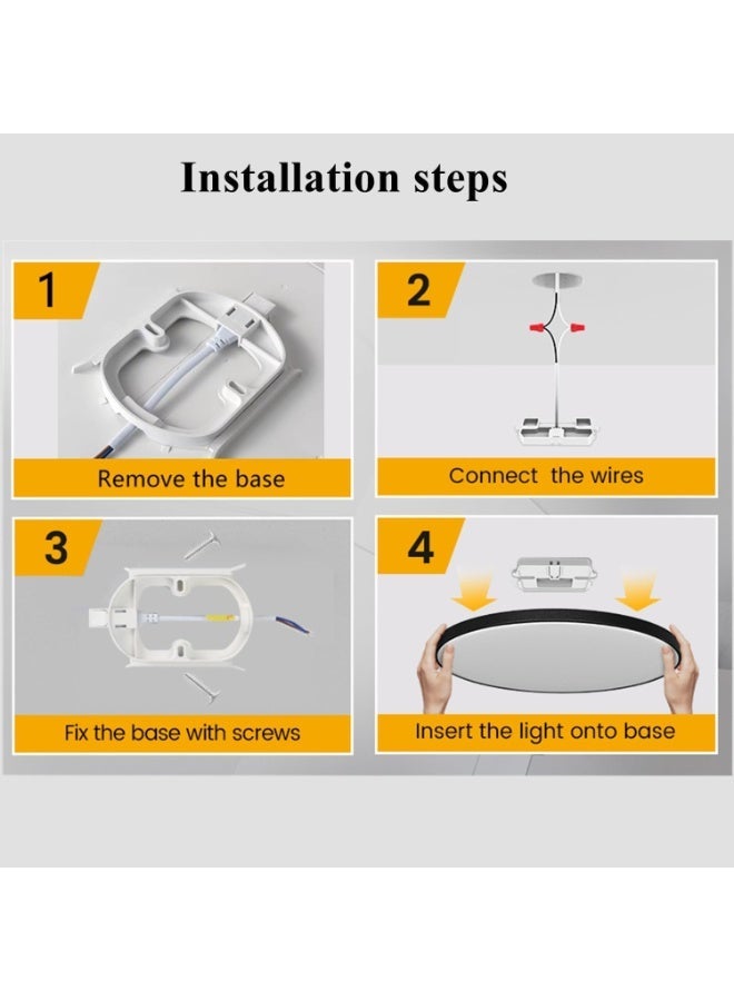 DUNISO LED Ceiling Lights for Bedroom Room,LED Panel Light with Adjustable Lighting, Three Color Temperature, Flush Mount Ceiling Light for Living Room,Bathroom,Kitchen,Stairs, Balck - Image 4